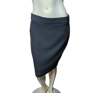 ELLE Black & Gray Asymmetrical Pencil Skirt, Stretch Knit, Size M
